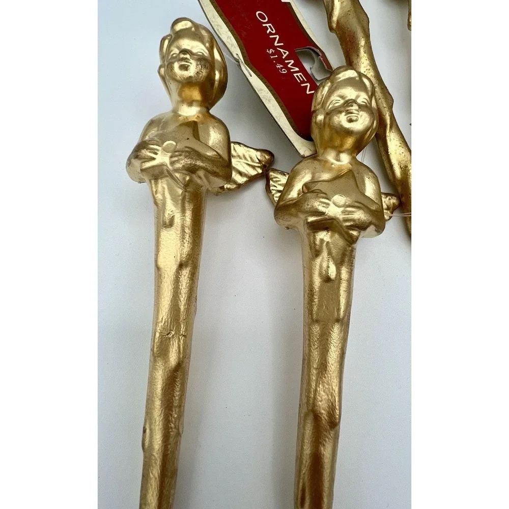 2003 Gold Angel & Virgin Mary Icicle Ornaments 7.5 - 8
